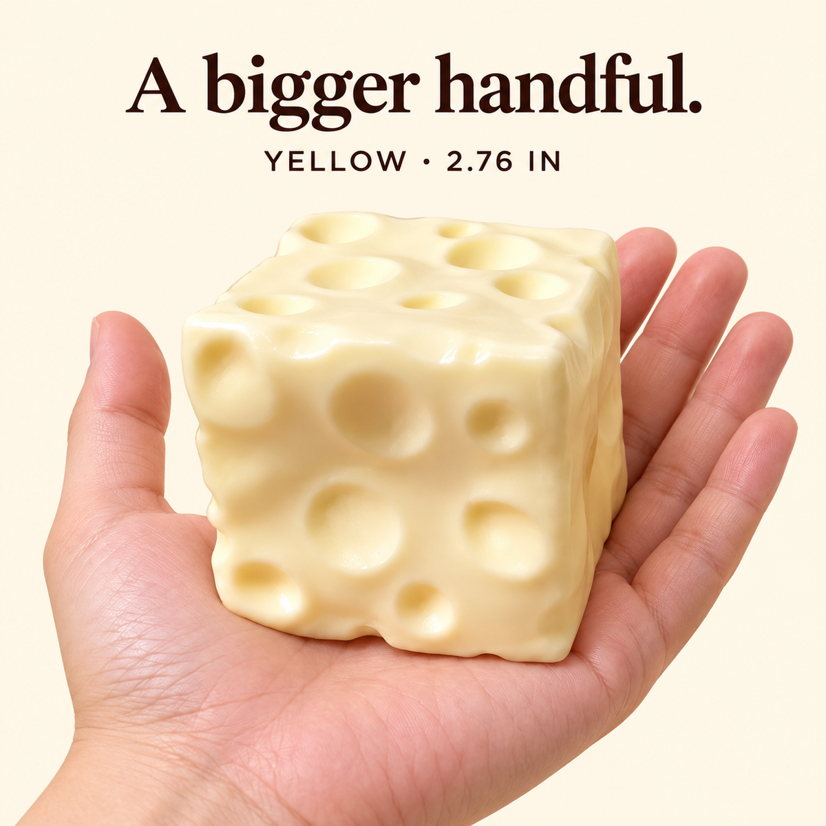✋ No-Rebound Cheese Squishy Cube | Squeeze, Shape & Fidget