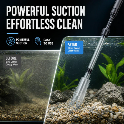 Electric Aquarium Gravel Cleaner—battery-operated, Adjustable Length, And Easy To Use—suitable For All Aquariums