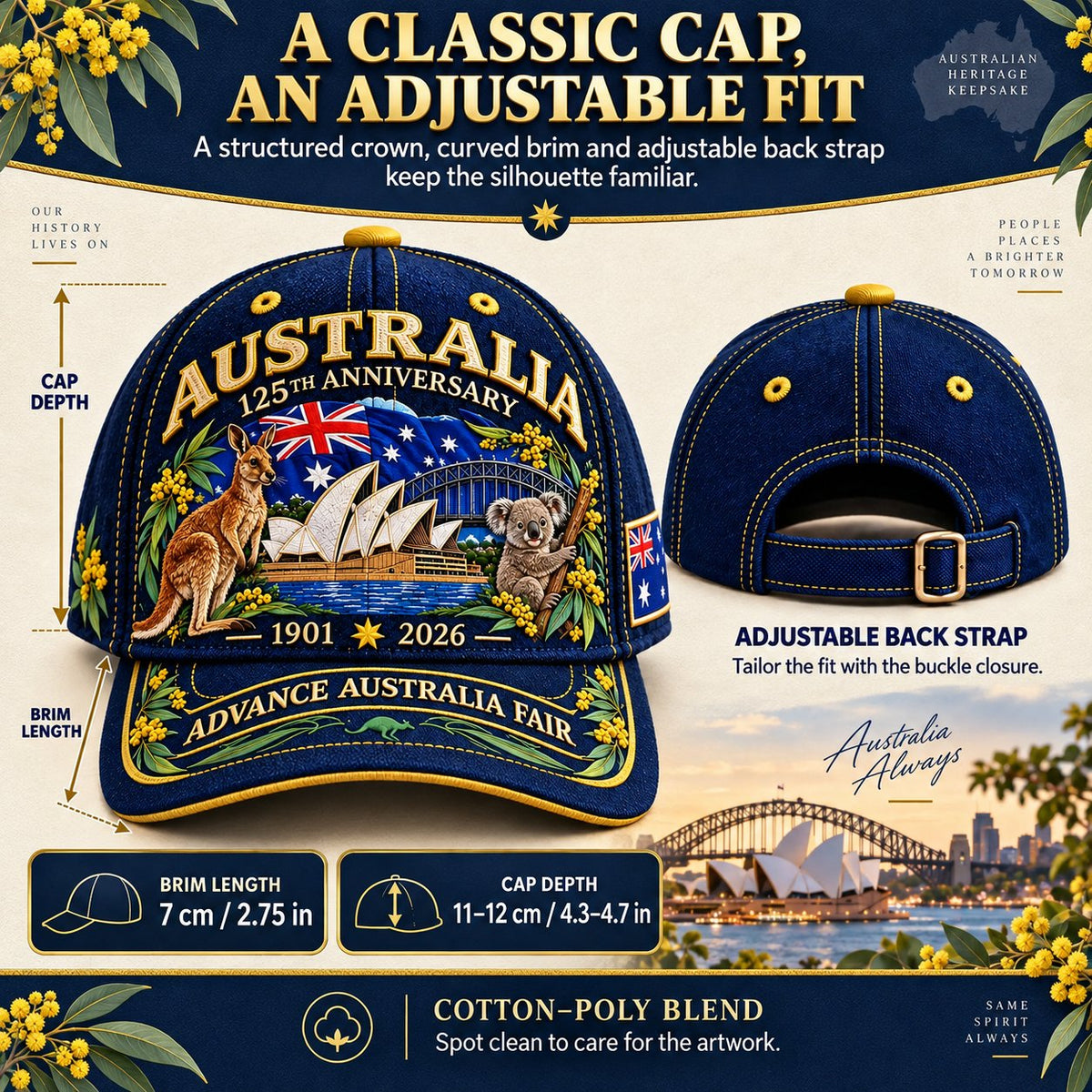 🦘Australia 125th Anniversary 1901–2026 Commemorative Cap