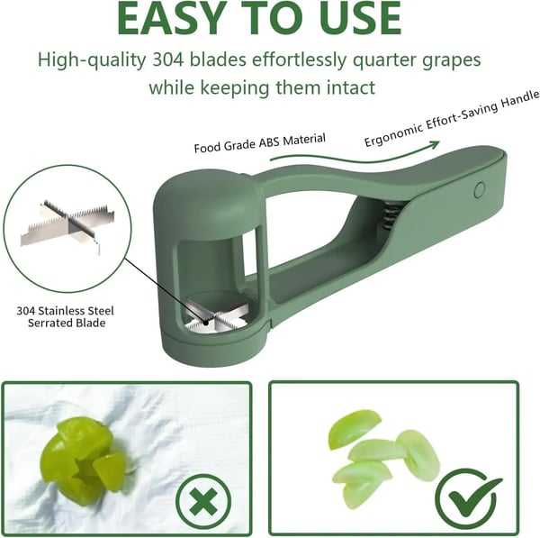 Grape Cutter For Toddlers 1-3 - Stainless Steel Baby Fruit Slicer
