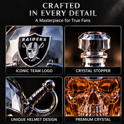 🏈 Skull Helmet Decanter - Sculpted Glassware & Home Bar Display 🏆