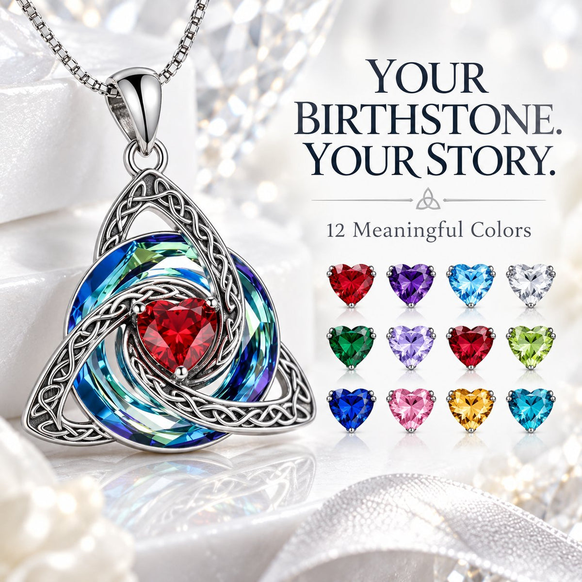 🛡️Celtic Birthstone Shield: Wear Your Protection & Story ✨