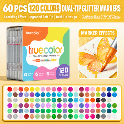 🎉🎁Magic Glitter Outline Markers✨Double-Ended Dual-Color Art Pens