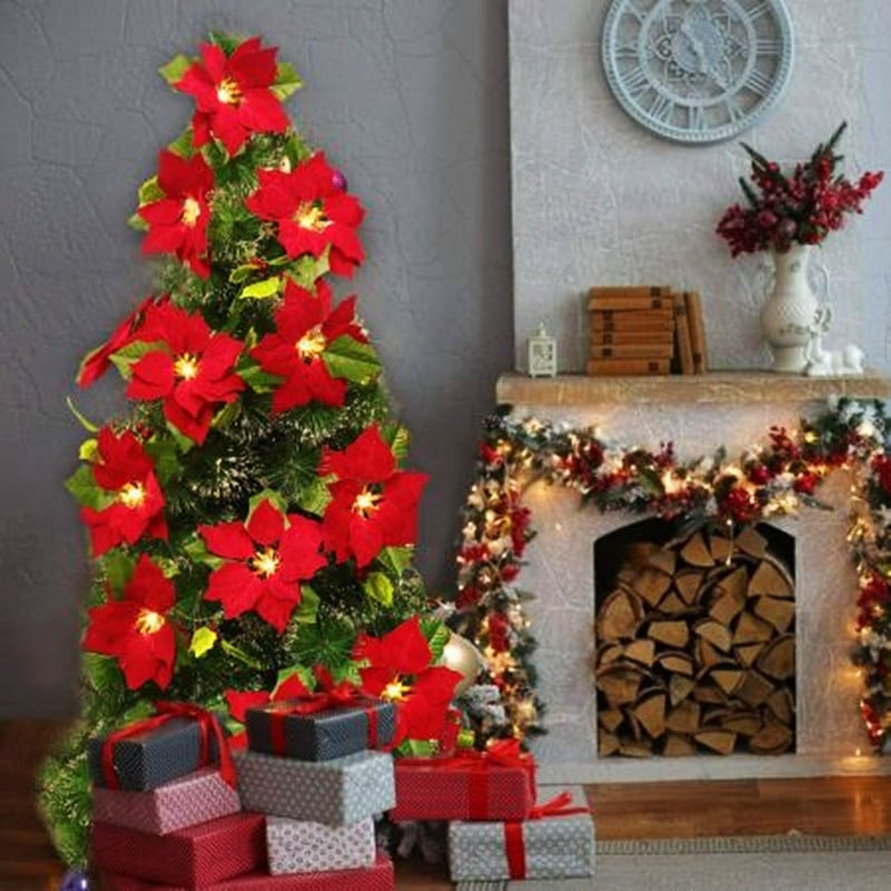 🎄5K+ people purchased it in the past week.✨ Christmas Poinsettia LED Garland String Lights