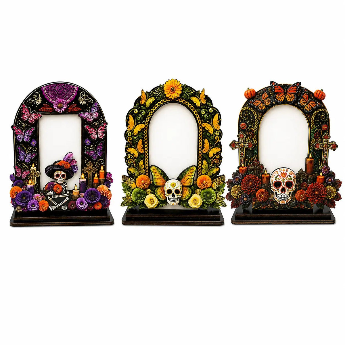 💀🕯️ Last Day 49% OFF – Day of the Dead Memorial Decor | 6-Piece Wooden Photo Frame Set