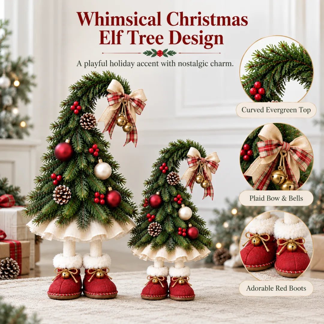 🎄🍄Fairytale Christmas tree decorations featuring elves🌙