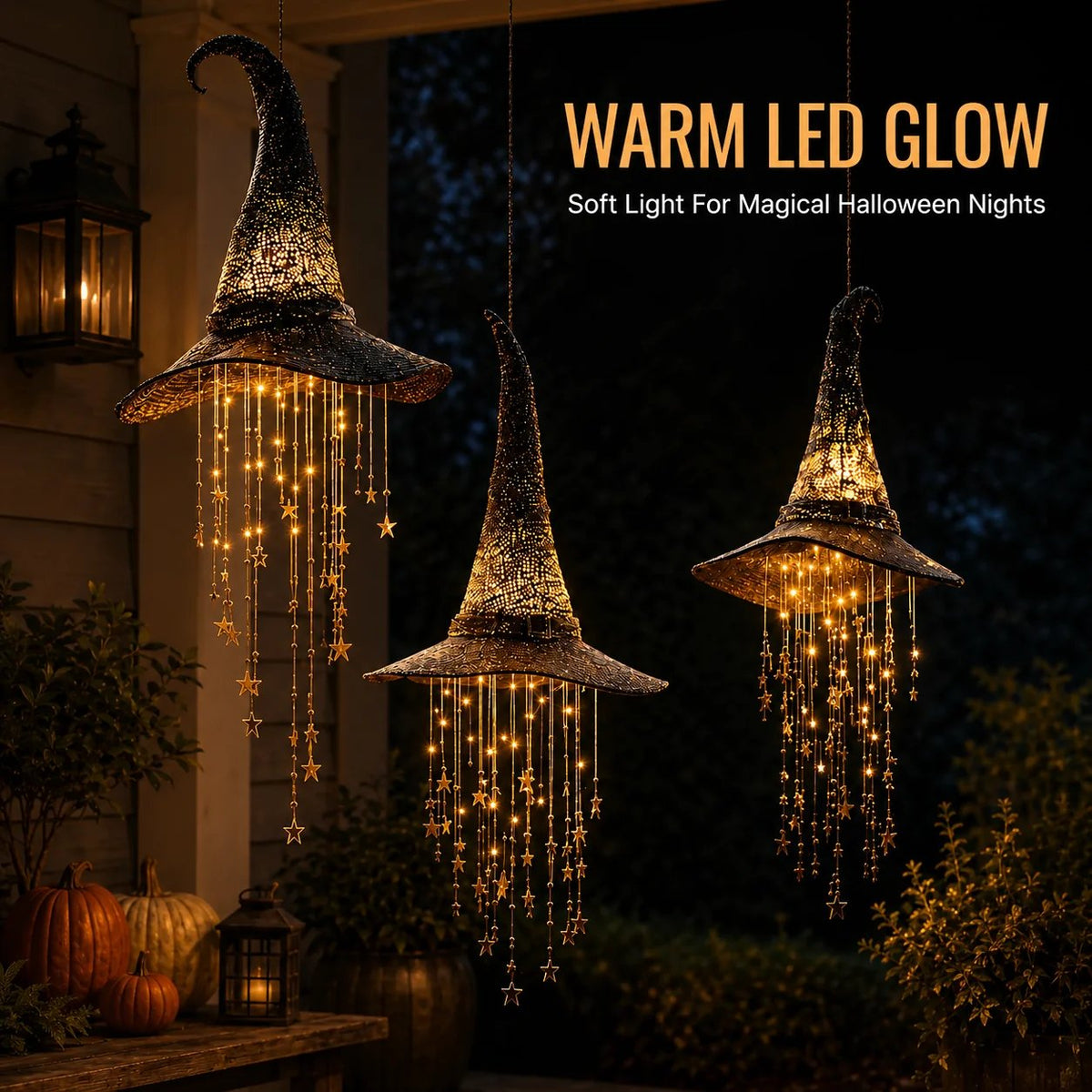 🔮🌙Lighted Witch Hat Hanging Chime