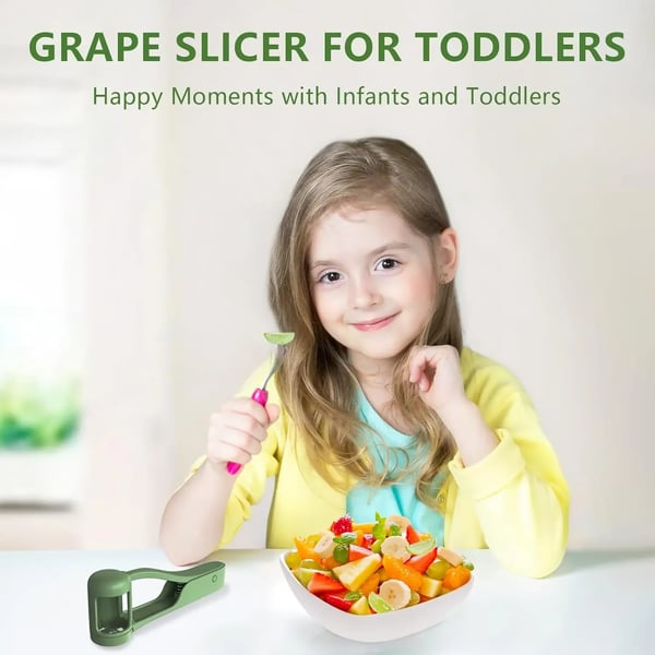 Grape Cutter For Toddlers 1-3 - Stainless Steel Baby Fruit Slicer