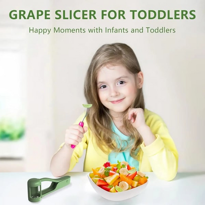 Grape Cutter For Toddlers 1-3 - Stainless Steel Baby Fruit Slicer