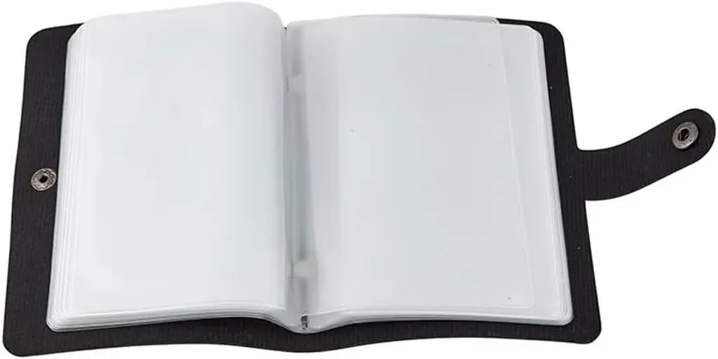 ✝️ Catholic PU+PVC Leather Holy Card Holder – Pocket Prayer Card Organizer with Snap Closure