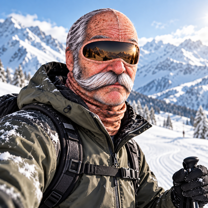 ❄️ Hilarious Old Man Face Ski Mask – Funny Winter Essential