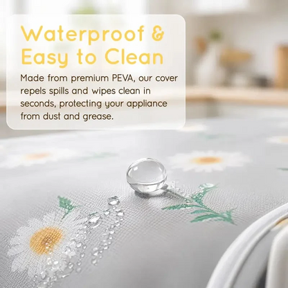 Daisy Print Refrigerator Dust Cover With StoragePockets