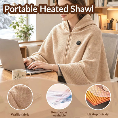 🔥 Christmas Sale 60% OFF ❄️🔥Portable Heated Shawl – Wearable Electric Heating Shawl ☀️ Warm the Entire Winter