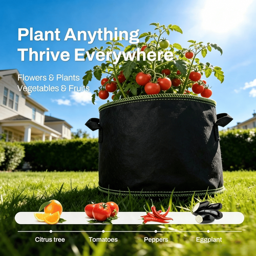 5-Pack 5 Gallon Grow Bags – Heavy Duty Aeration Fabric Pots With Handles