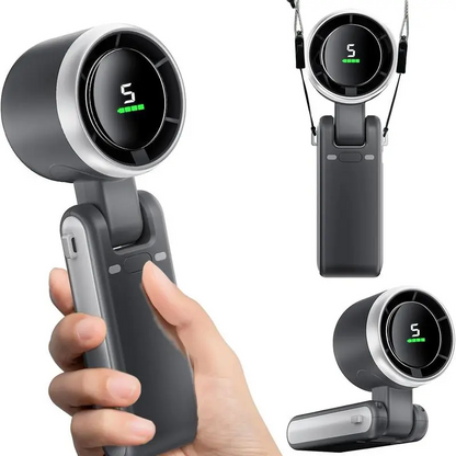 Portable 3 In 1 Rechargeable TurboHandheld Fan With 5 Speeds And4000mAh Battery