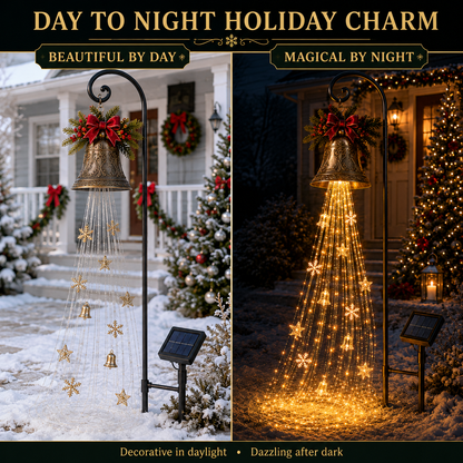 ✨✨Hot Sale 40% OFF🎄 Christmas Bell Cascade Solar Yard Light✨