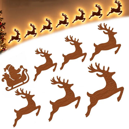 LIMITED-TIME 50% OFF — SHOP NOW! 🔥7Pcs Led Reindeer Wall Decorations, 3d Antler Glow Wall Decor For Christmas,3D Light-Up Wooden Reindeer Christmas Wall Decor Lights
