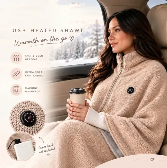 🔥 Christmas Sale 60% OFF ❄️🔥Portable Heated Shawl – Wearable Electric Heating Shawl ☀️ Warm the Entire Winter