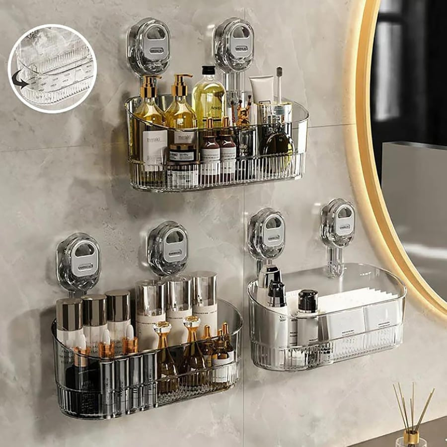 No Drilling Bathroom Suction Storage Box
