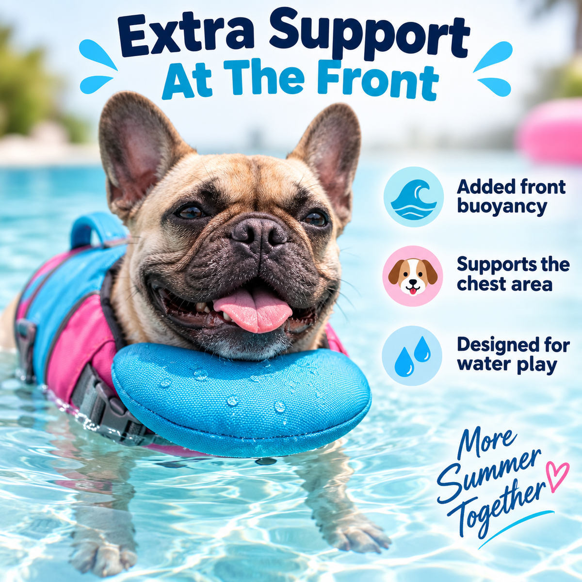 Dog Life Vest – Adjustable Flotation Support for Swimming & Boating