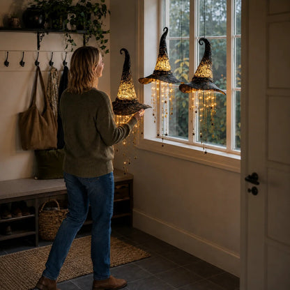 🔮🌙Lighted Witch Hat Hanging Chime