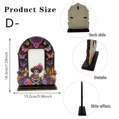 💀🕯️ Last Day 49% OFF – Day of the Dead Memorial Decor | 6-Piece Wooden Photo Frame Set