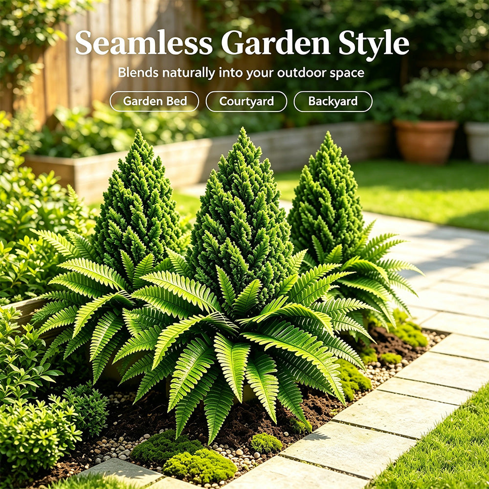 💥Last Day 70% OFF🌱 Lush Artificial UV Resistant Pine & Boston Fern Potted Plant