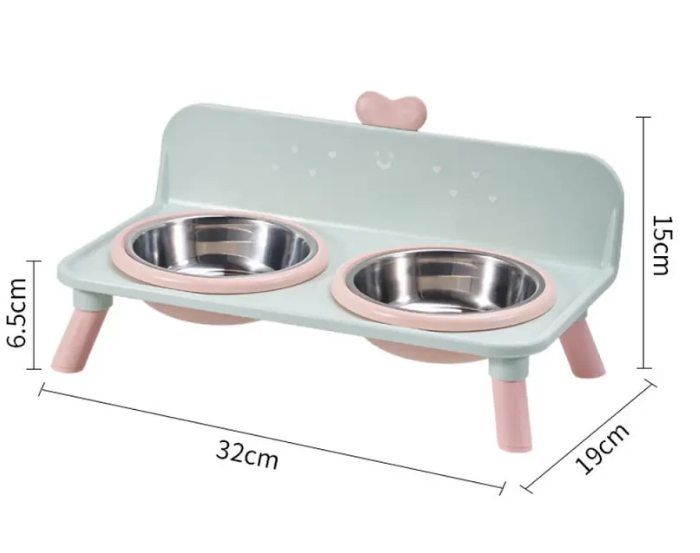 🐾 Elevated Pet Double Bowls | 4 Colors & Removable Bowls