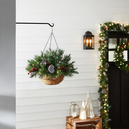 🎄🪴Christmas Hot Sale🔥Pre-Lit Artificial Christmas Hanging Basket