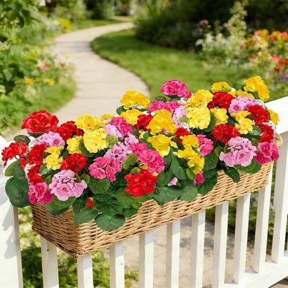 🔥Last Day 50% OFF🔥Outdoor UV Resistant Artificial Geranium Flowers with free led lights☀️UV resistant, Waterproof，Windproof🌪️