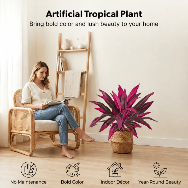 🔥2026 Hot Sale🔥Large Artificial Boston Fern & Dragon’s Blood Tree Plants