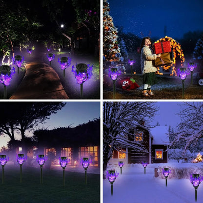 💀🔥Halloween Early Bird Special Sale 49% OFF-Halloween Skulls Solar Pathway Lights Purple Torch Flame Lights for Garden
