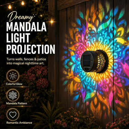 Solar Mandala Projector Wall Light