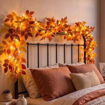 🏆5K+ people purchased it in the past week.💥 Harvest Harmony Garland 🍂6.6 ft WIth light