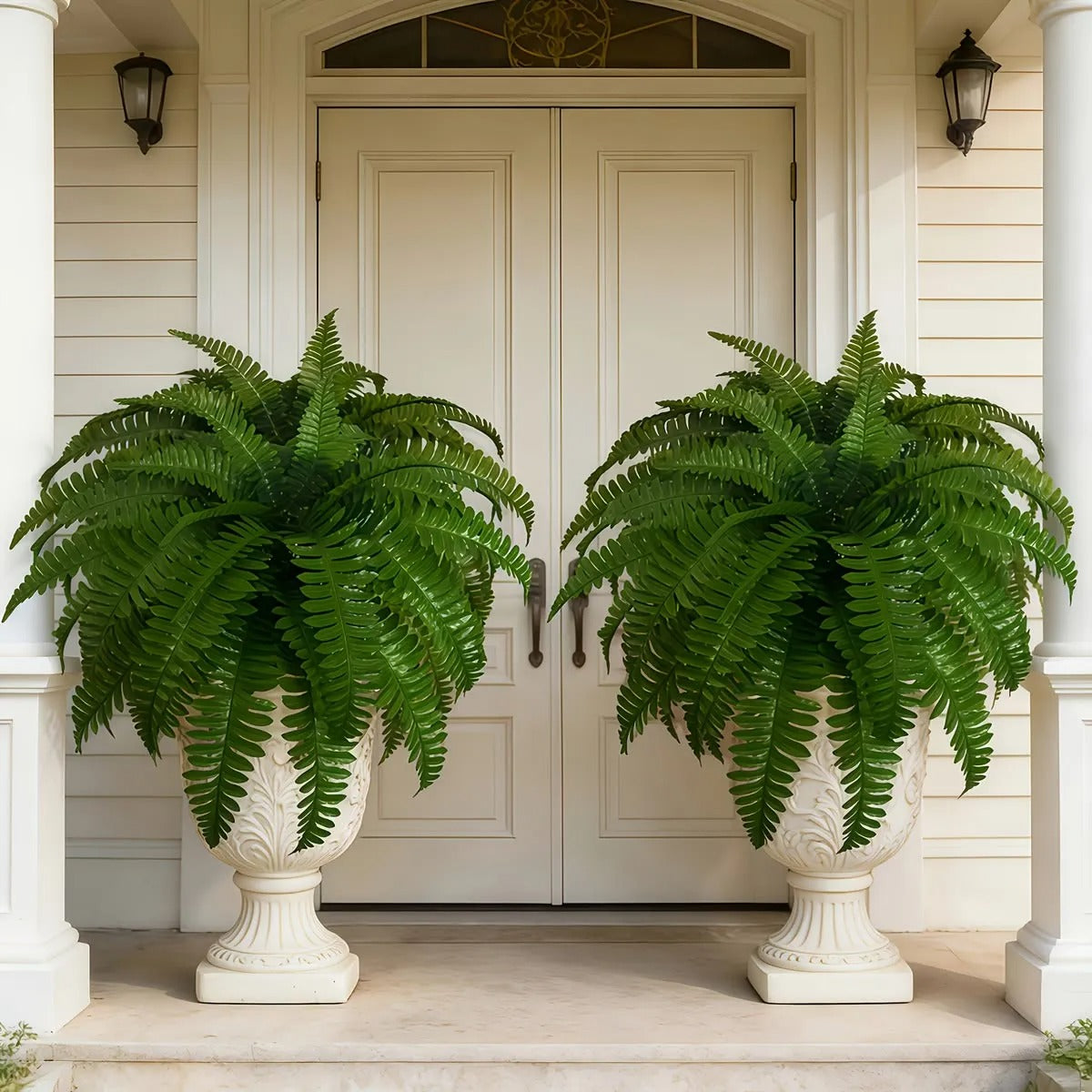 UV Resistant Ferns Artificial Plants Large for Planters, Office & Home Decor, Outdoor & Indoor