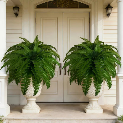 UV Resistant Ferns Artificial Plants Large for Planters, Office & Home Decor, Outdoor & Indoor