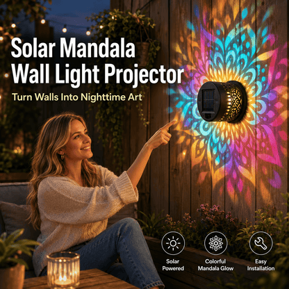 Solar Mandala Projector Wall Light
