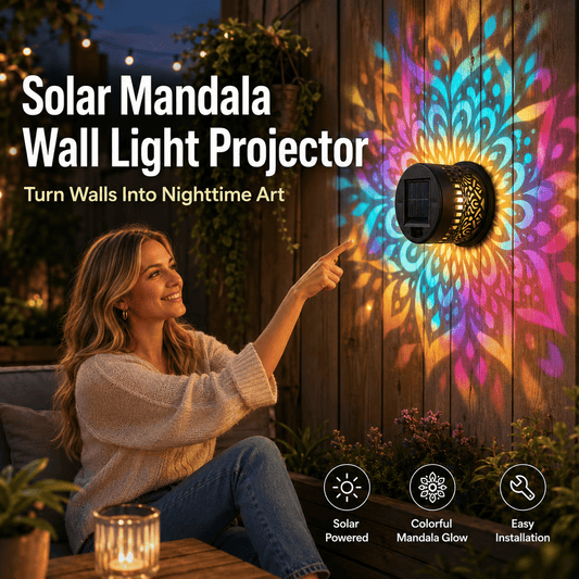Solar Mandala Projector Wall Light