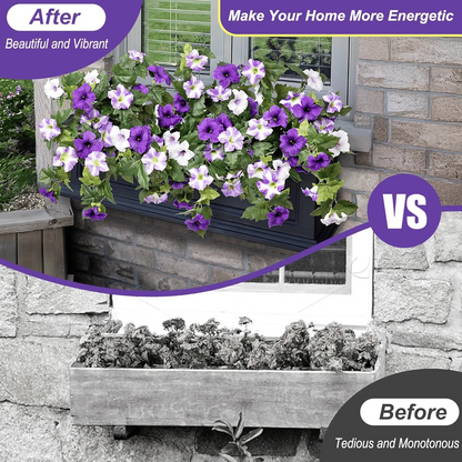 Spring Faux Petunias Silk Flower UV Resistant No Fade Floral