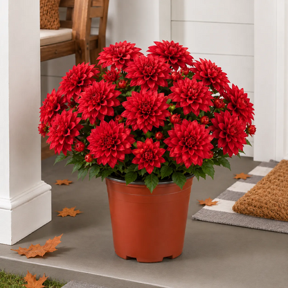 🍂 Last Day 70% OFF — Vibrant Faux Dahlia Fall Porch Planter Filler