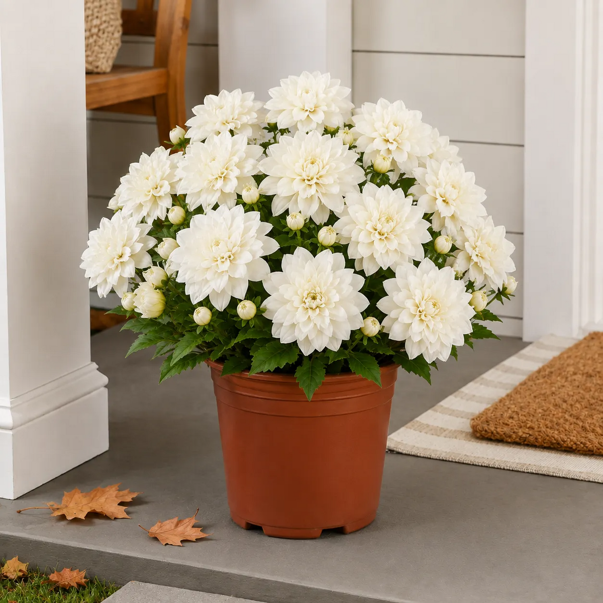 🍂 Last Day 70% OFF — Vibrant Faux Dahlia Fall Porch Planter Filler