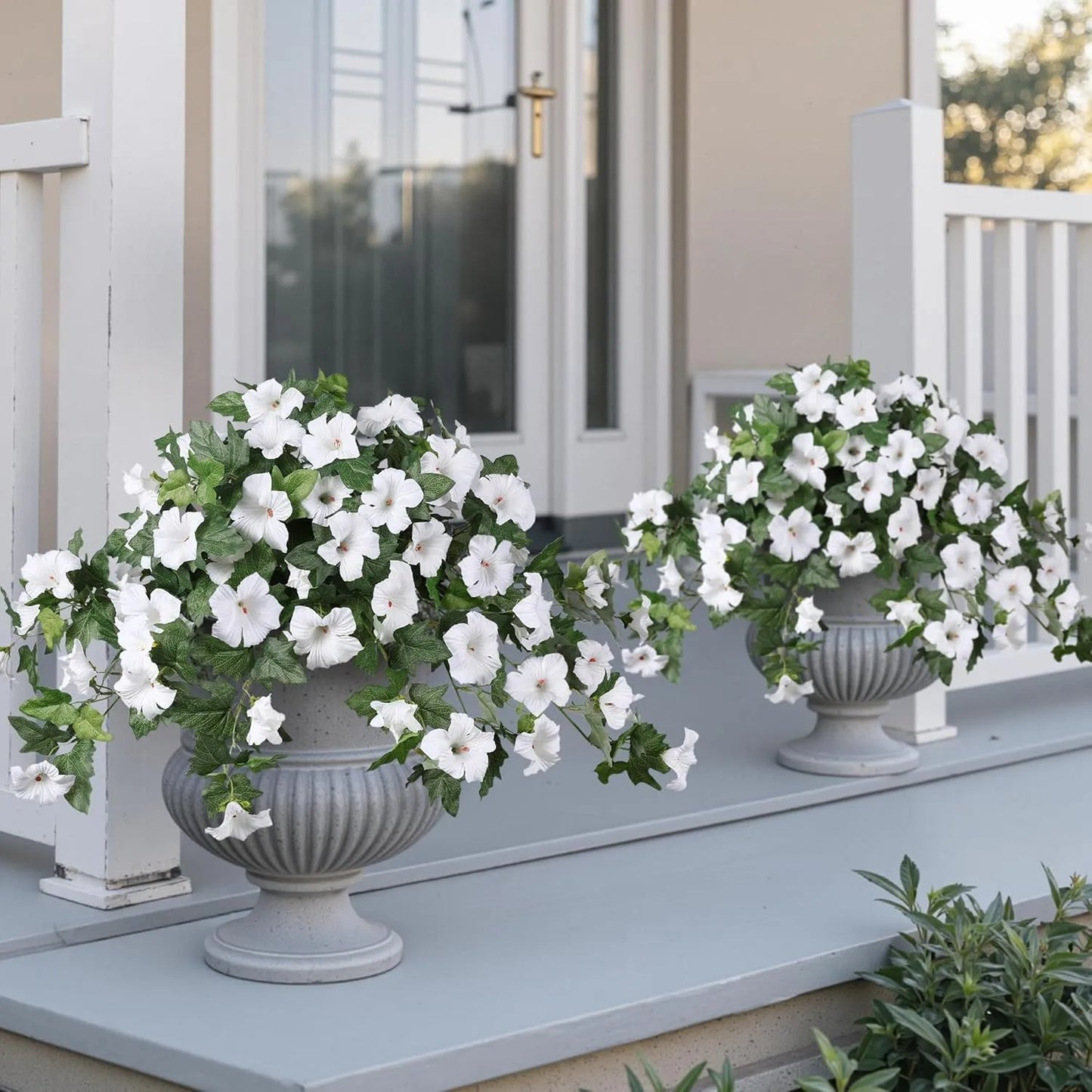 Spring Faux Petunias Silk Flower UV Resistant No Fade Floral