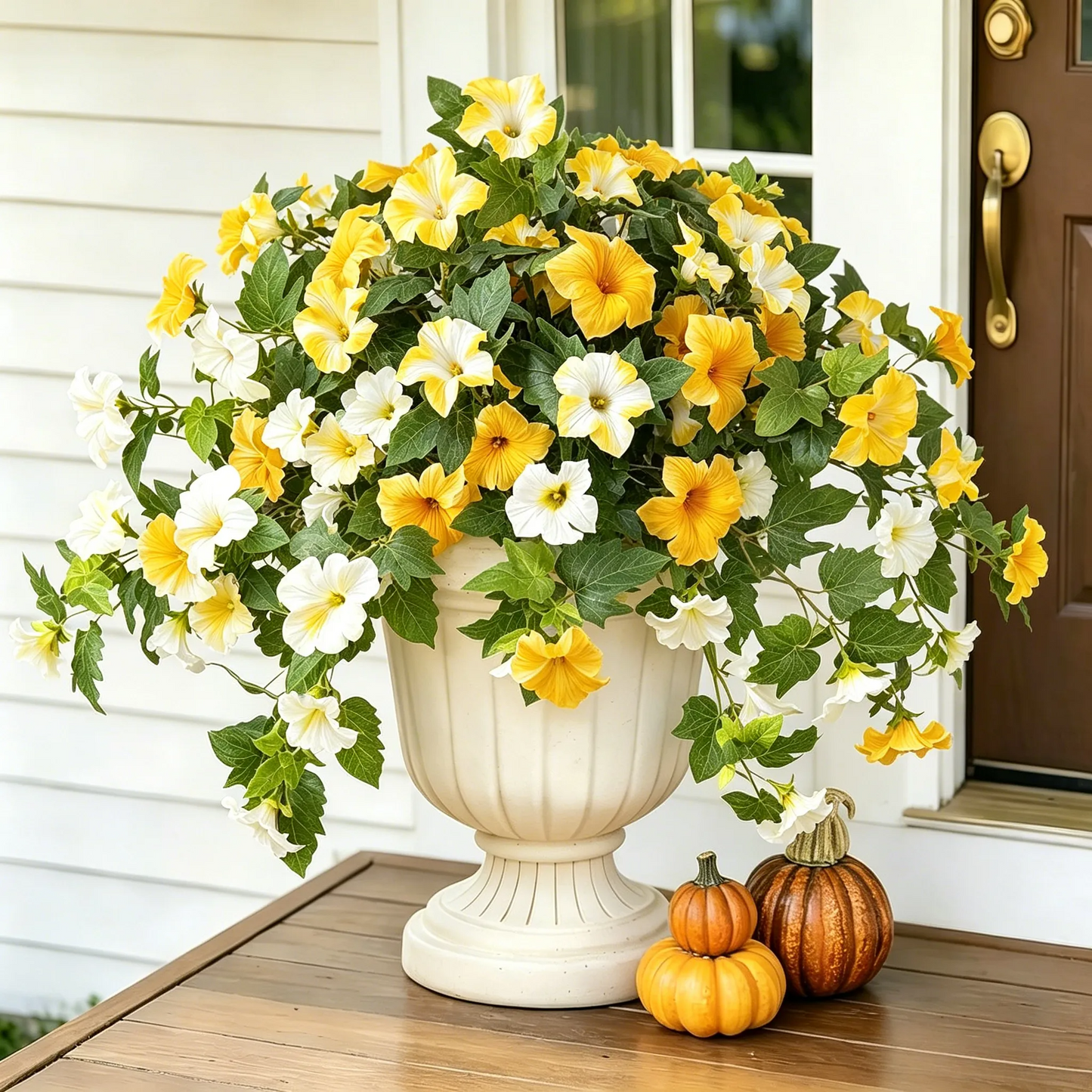 Spring Faux Petunias Silk Flower UV Resistant No Fade Floral