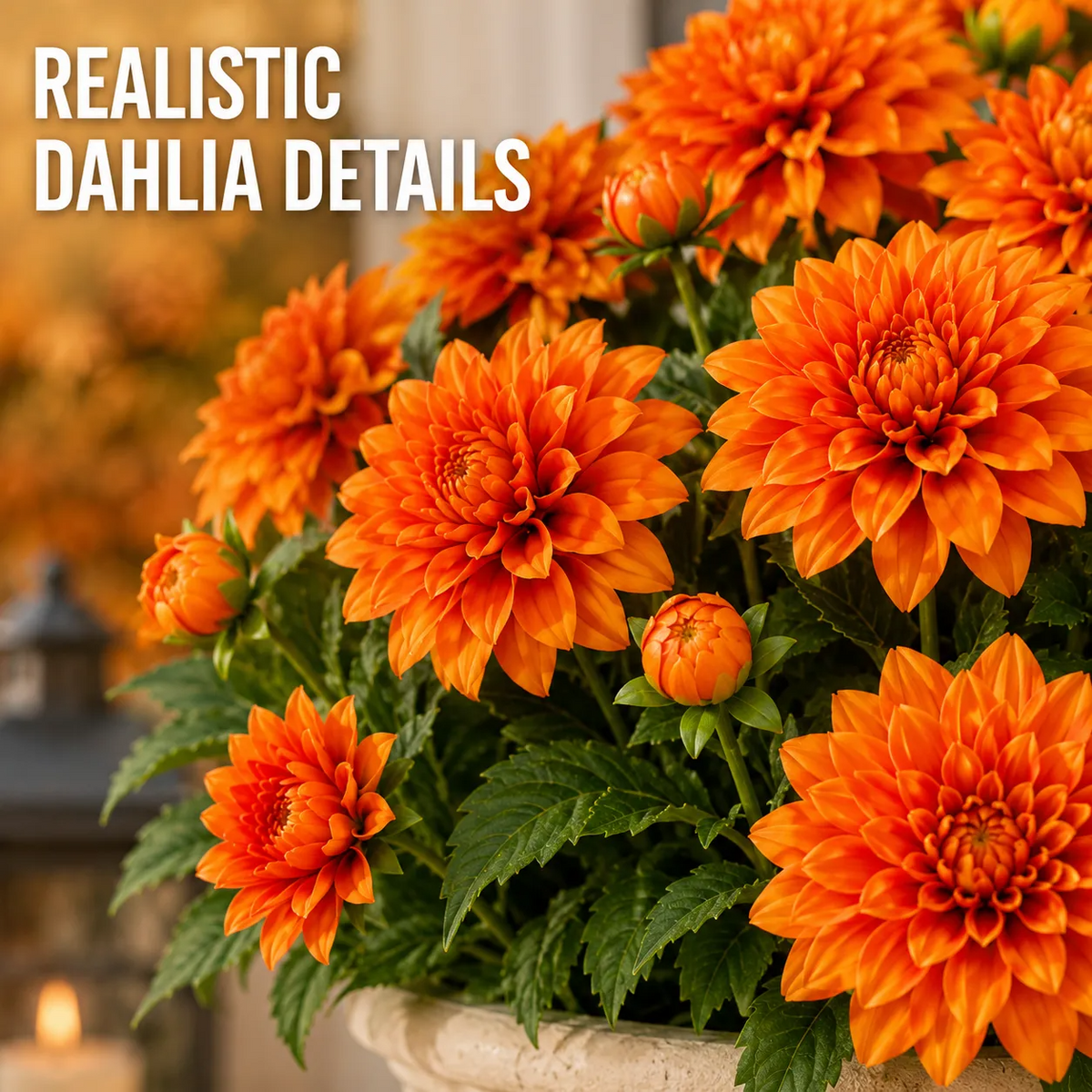 🍂 Last Day 70% OFF — Vibrant Faux Dahlia Fall Porch Planter Filler