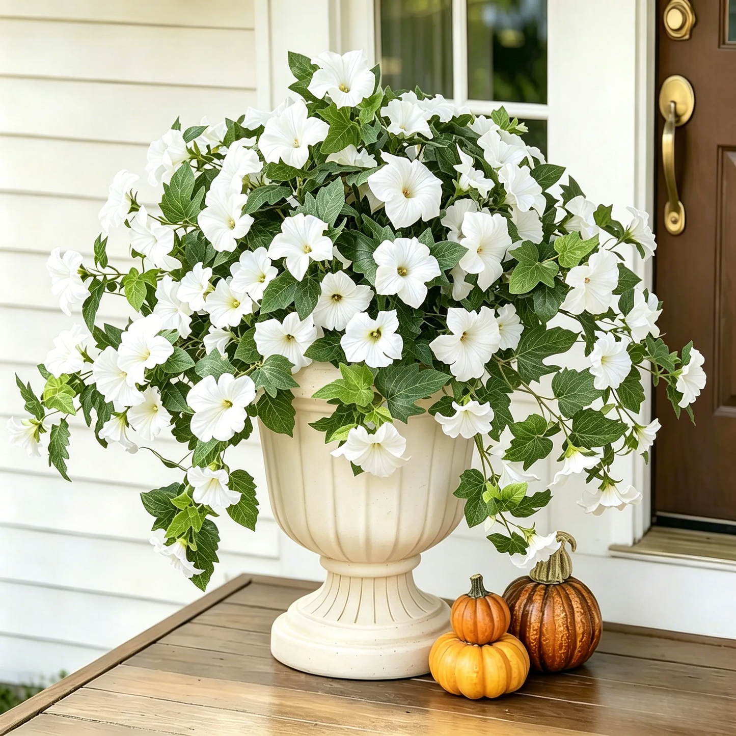 Spring Faux Petunias Silk Flower UV Resistant No Fade Floral