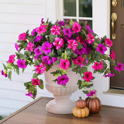 Spring Faux Petunias Silk Flower UV Resistant No Fade Floral