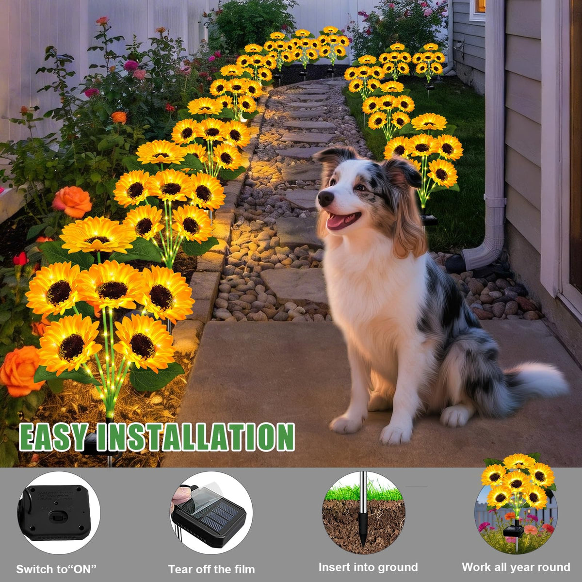 ⚡LAST DAY 50% OFF💡 Sunflower Solar Lights Outdoor Decor💡