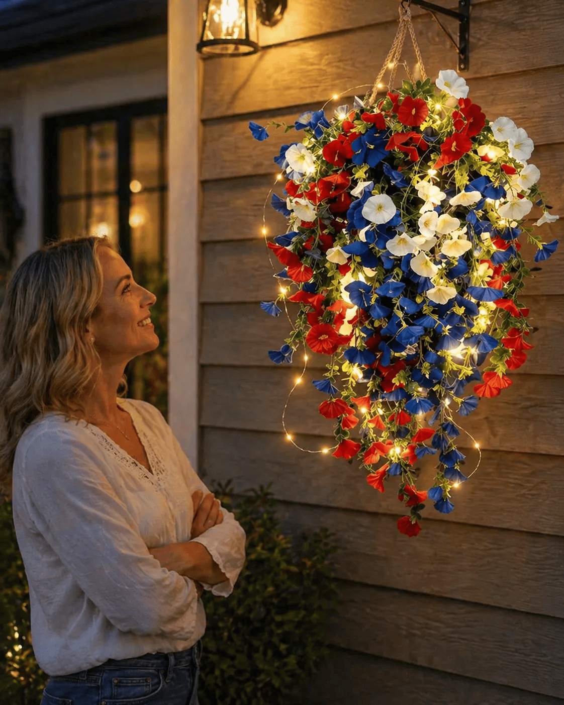 Porch Decor 4th Of July Decoration Tricolor Patriotic Artificial Flower