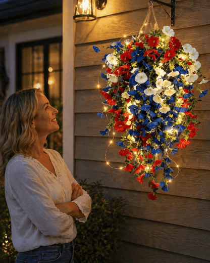 Porch Decor 4th Of July Decoration Tricolor Patriotic Artificial Flower