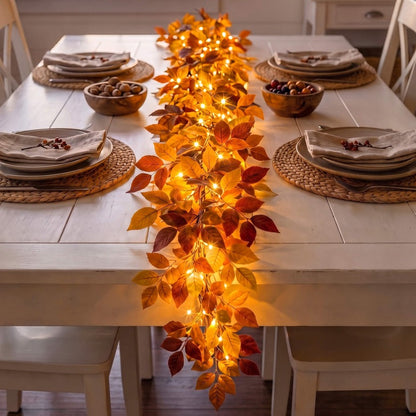 🏆5K+ people purchased it in the past week.💥 Harvest Harmony Garland 🍂6.6 ft WIth light